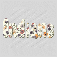 Indians Floral Retro Shadow Distressed Digital Design, PNG