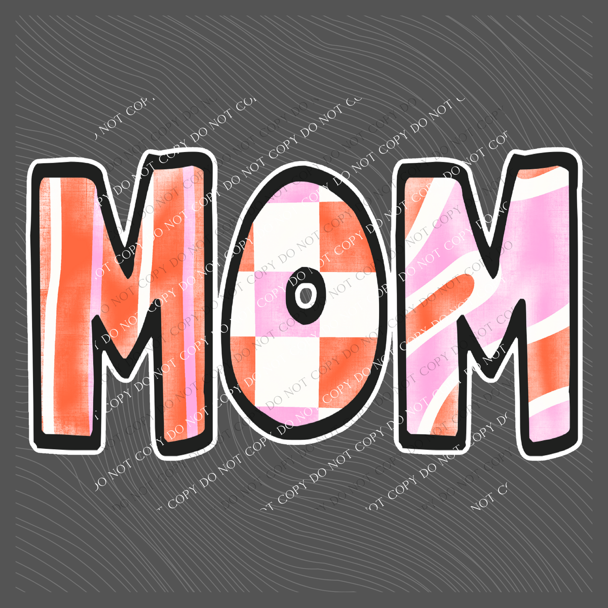 Mom Retro Distressed Pink & Red Patchwork Digital Design, PNG