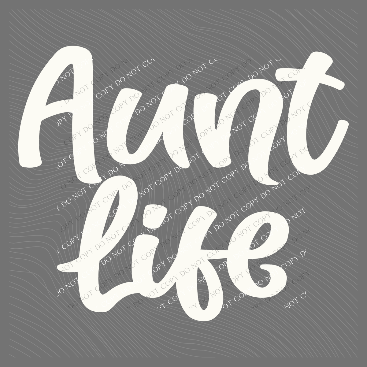 Aunt Life Script in Off-white Digital Design, PNG