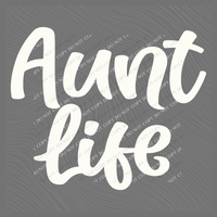Aunt Life Script in Off-white Digital Design, PNG
