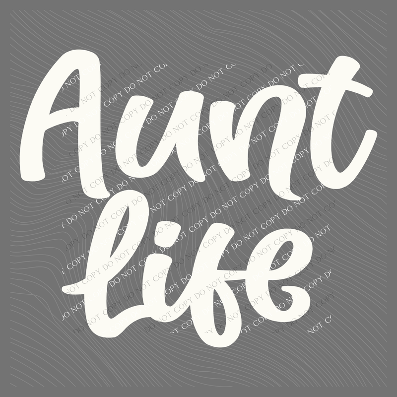 Aunt Life Script in Off-white Digital Design, PNG