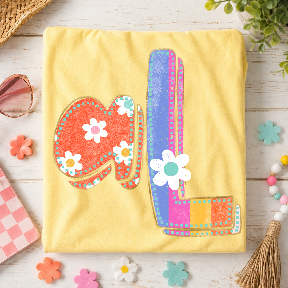 AL Alabama Flower Power Distressed Doodle Digital Design, PNG