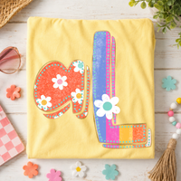 AL Alabama Flower Power Distressed Doodle Digital Design, PNG