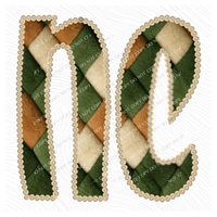 NC North Carolina Stitched Argyle Fur Digital Download, PNG