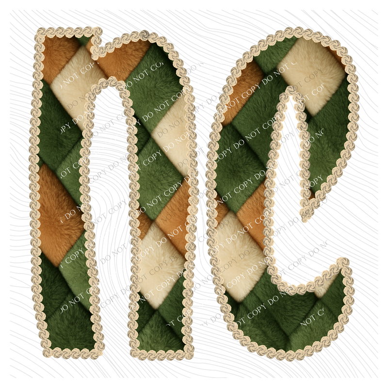 NC North Carolina Stitched Argyle Fur Digital Download, PNG