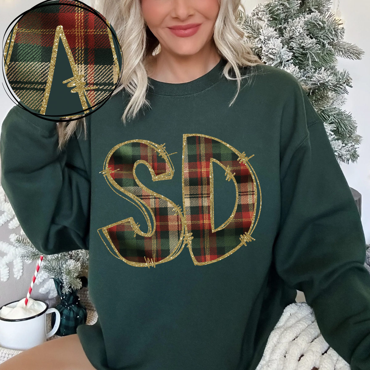 South Dakota Glitter & Plaid Digital Download, PNG