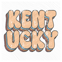 Kentucky Groovy Stacked Distressed in Boho Neutrals Digital Design, PNG