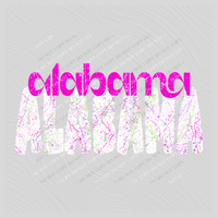 Alabama Crackle in Neons & White Digital Design, PNG