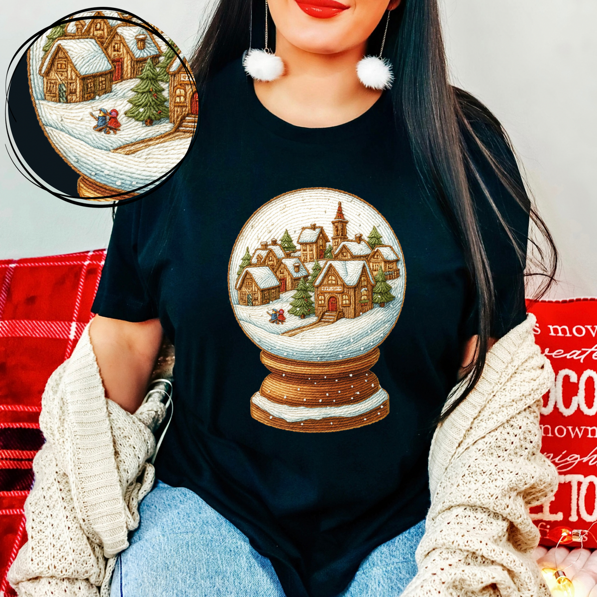 Snow Globe Knitted Digital Download, PNG