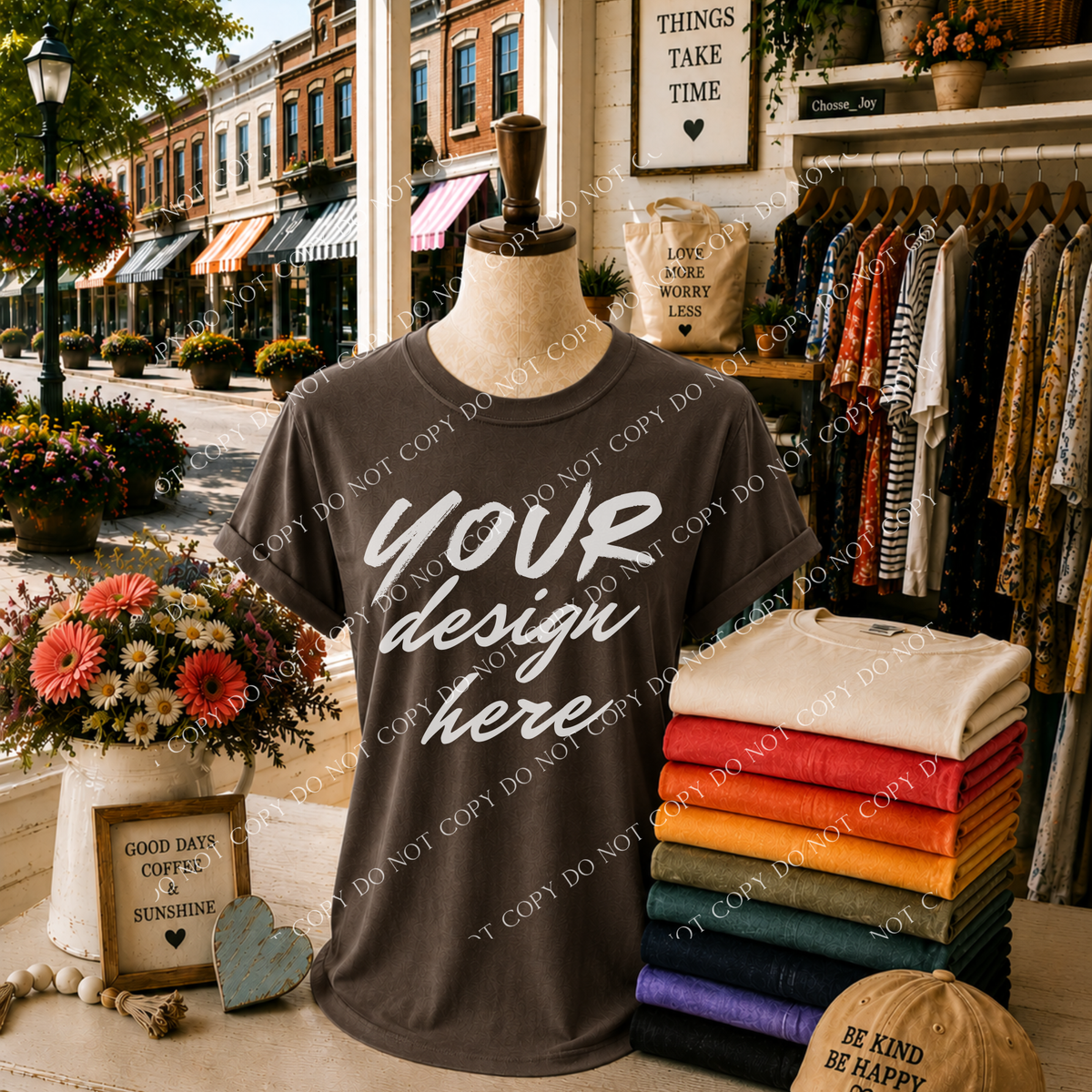 Blank Everyday Boutique Mockup, Comfort Colors 1717 Espresso