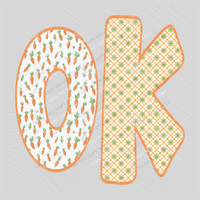 OK Oklahoma Spring Carrots & Plaid Distressed Digital Design, PNG