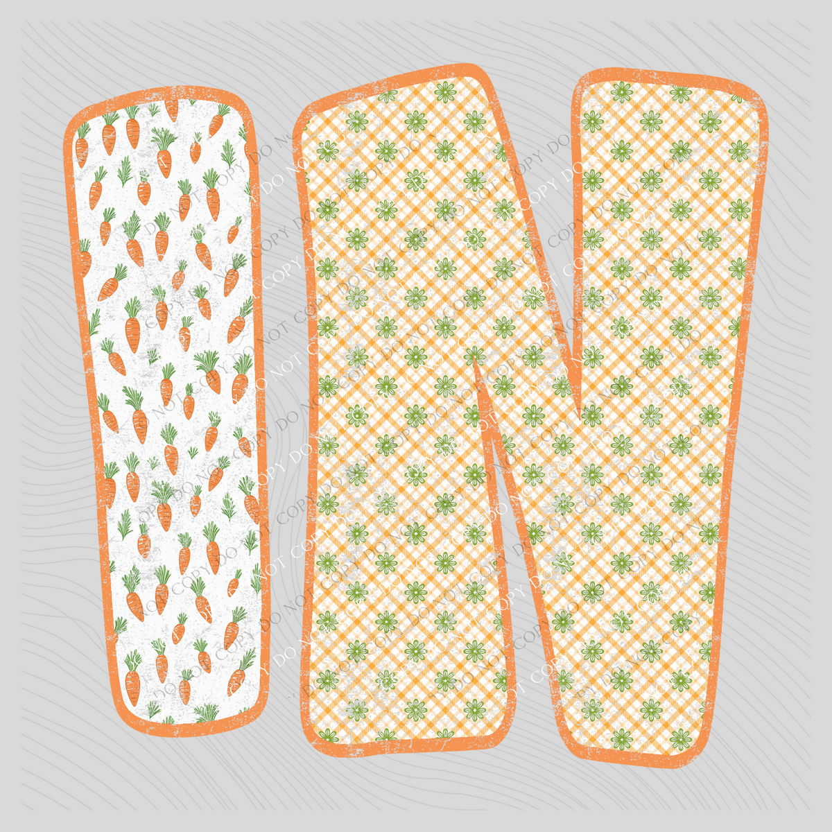 IN Indiana Spring Carrots & Plaid Distressed Digital Design, PNG