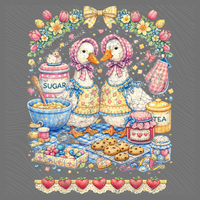 Spring Gingham Goose Distressed Digital Design, PNG