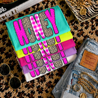 Honey Leopard Glitter, Gingham & Dot in Bright Pink Digital Design, PNG
