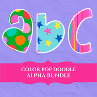Color Pop Doodle Alphabet Set | PNG Alphabet Letters Only