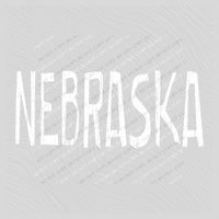 Nebraska Rough in White Digital Design, PNG