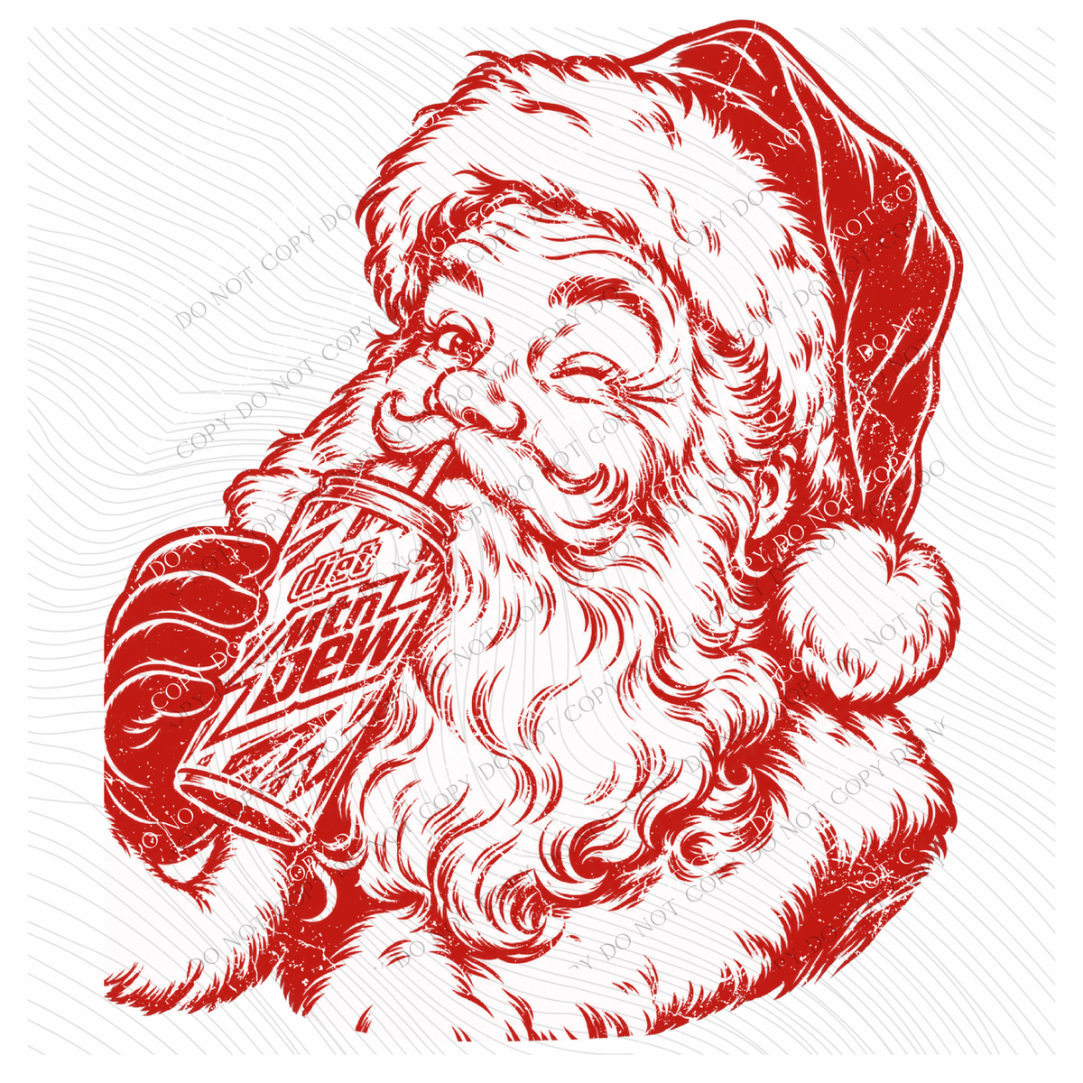 Diet Mt. Dew Santa Digital Design, PNG