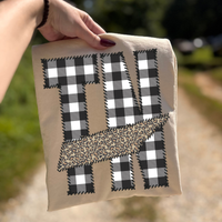 Tennessee TN Stitched Buffalo Plaid & Leopard State Patch Digital Design, PNG