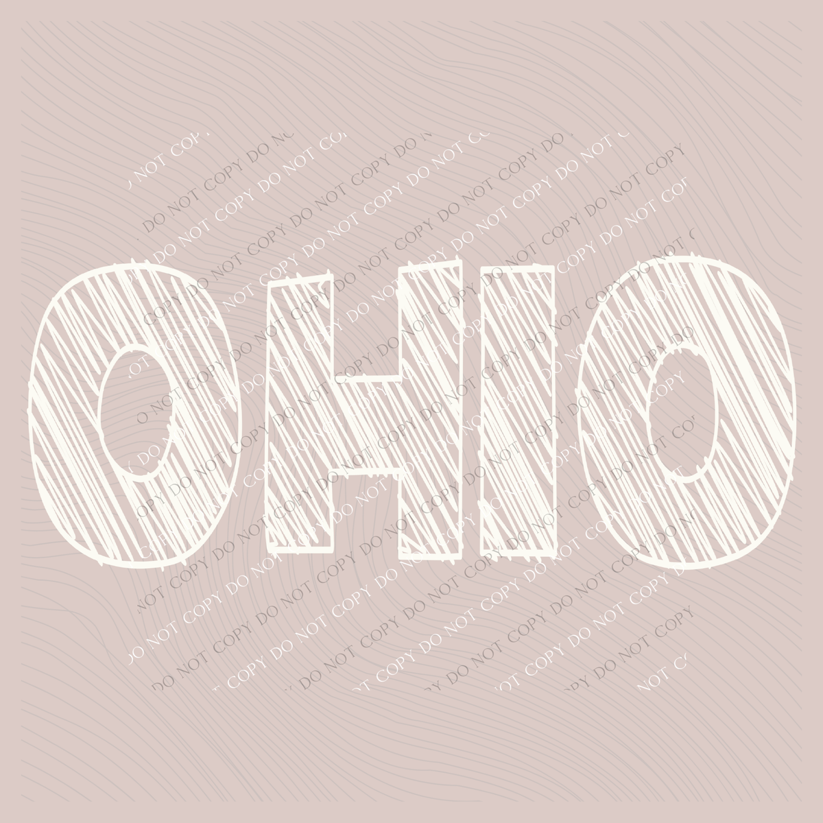 Ohio Scribble in Cream White Digital Design, PNG