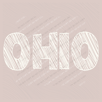 Ohio Scribble in Cream White Digital Design, PNG