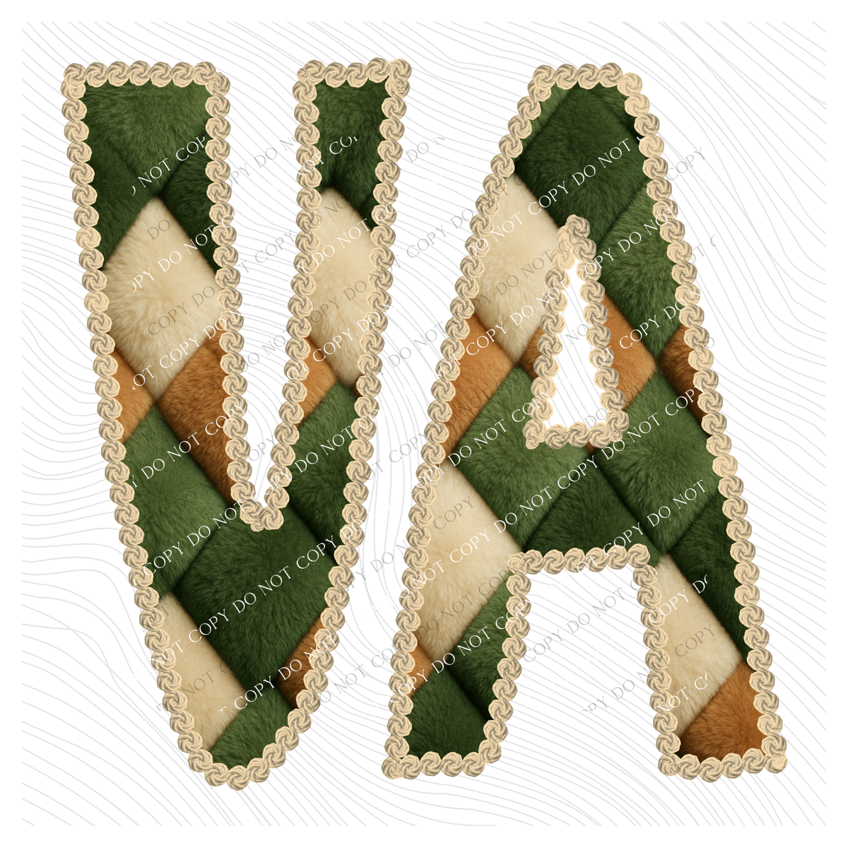 VA Virginia Stitched Argyle Fur Digital Download, PNG