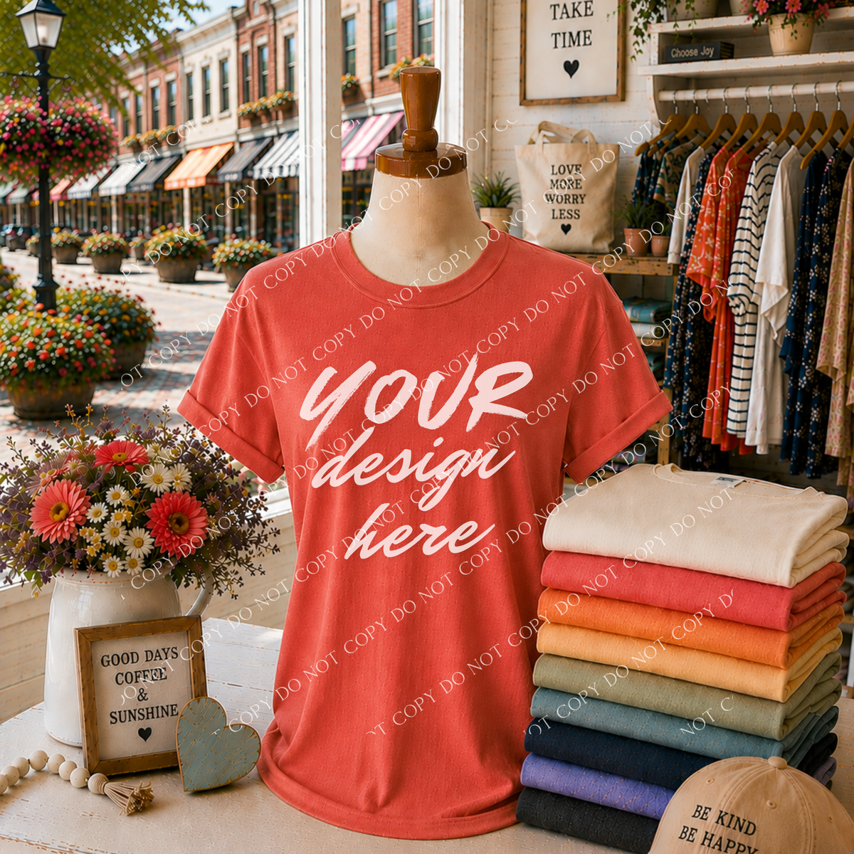 Blank Everyday Boutique Mockup, Comfort Colors 1717 Paprika