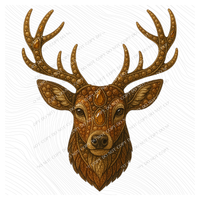 Antlered Deer Rhinestone 3D Digital Download, PNG