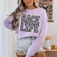 Race Life Faux Embroidery & Sequin Checkers in Black and White Digital Download, PNG