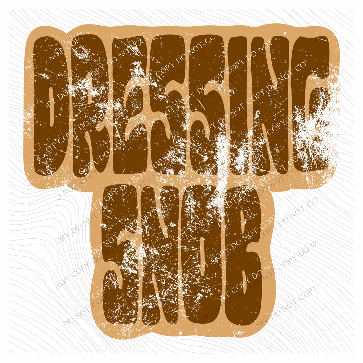 Dressing Snob Retro Shadow Brown Distressed Digital Design, PNG