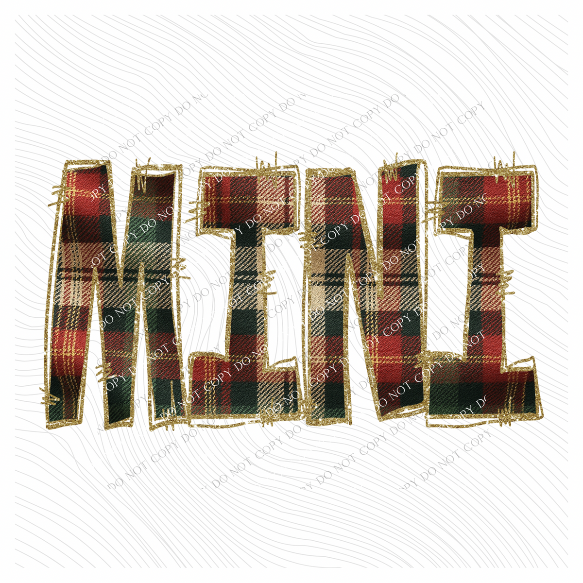 Mini Glitter & Plaid Digital Download, PNG