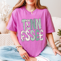 Tennessee Floral & Glitter Doodle Digital Design, PNG