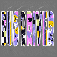 Bus Driver Happy Days Doodle Back to School Digital Design, PNG