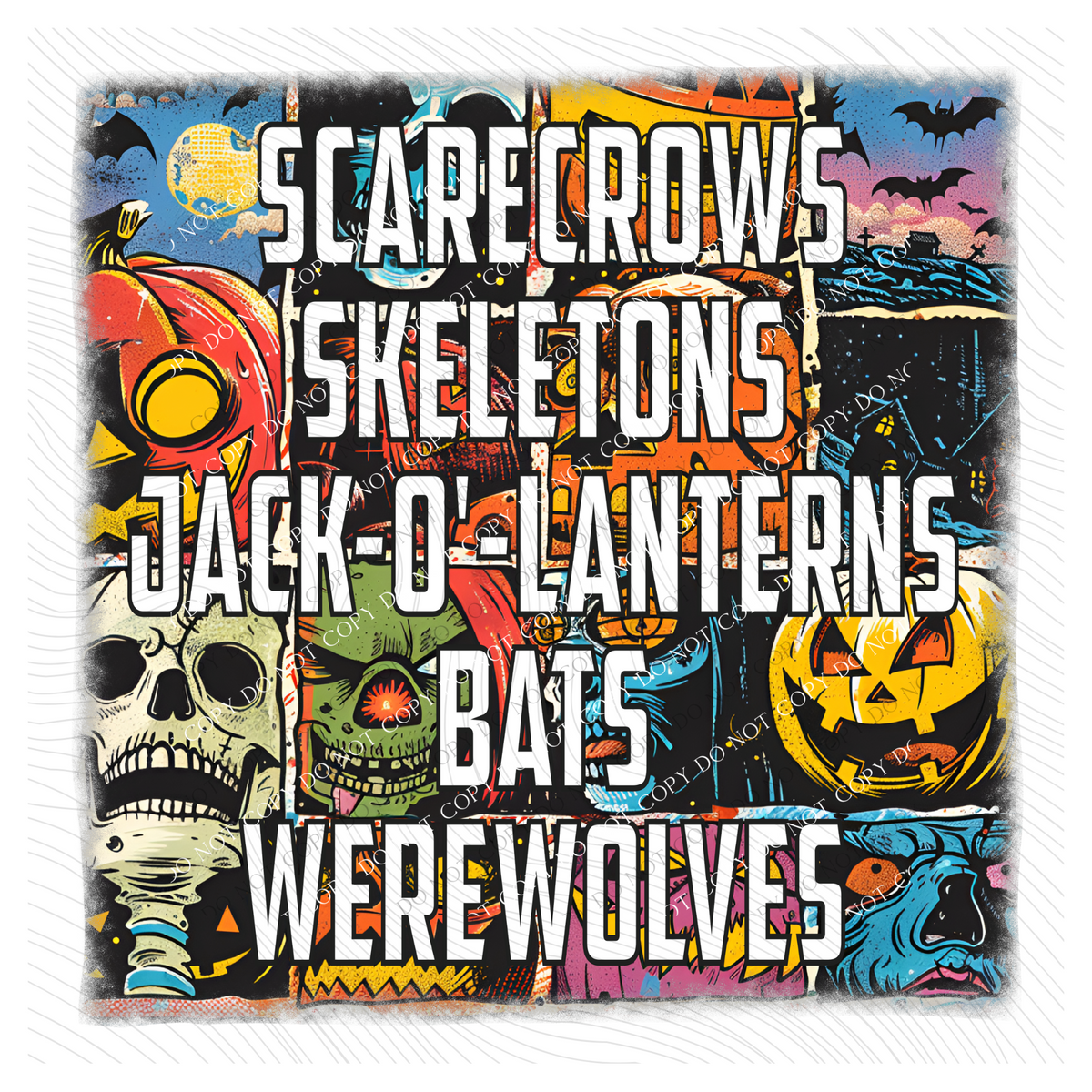 Scary List Retro Halloween List Cutout with Distressed Edges Digital Design, PNG