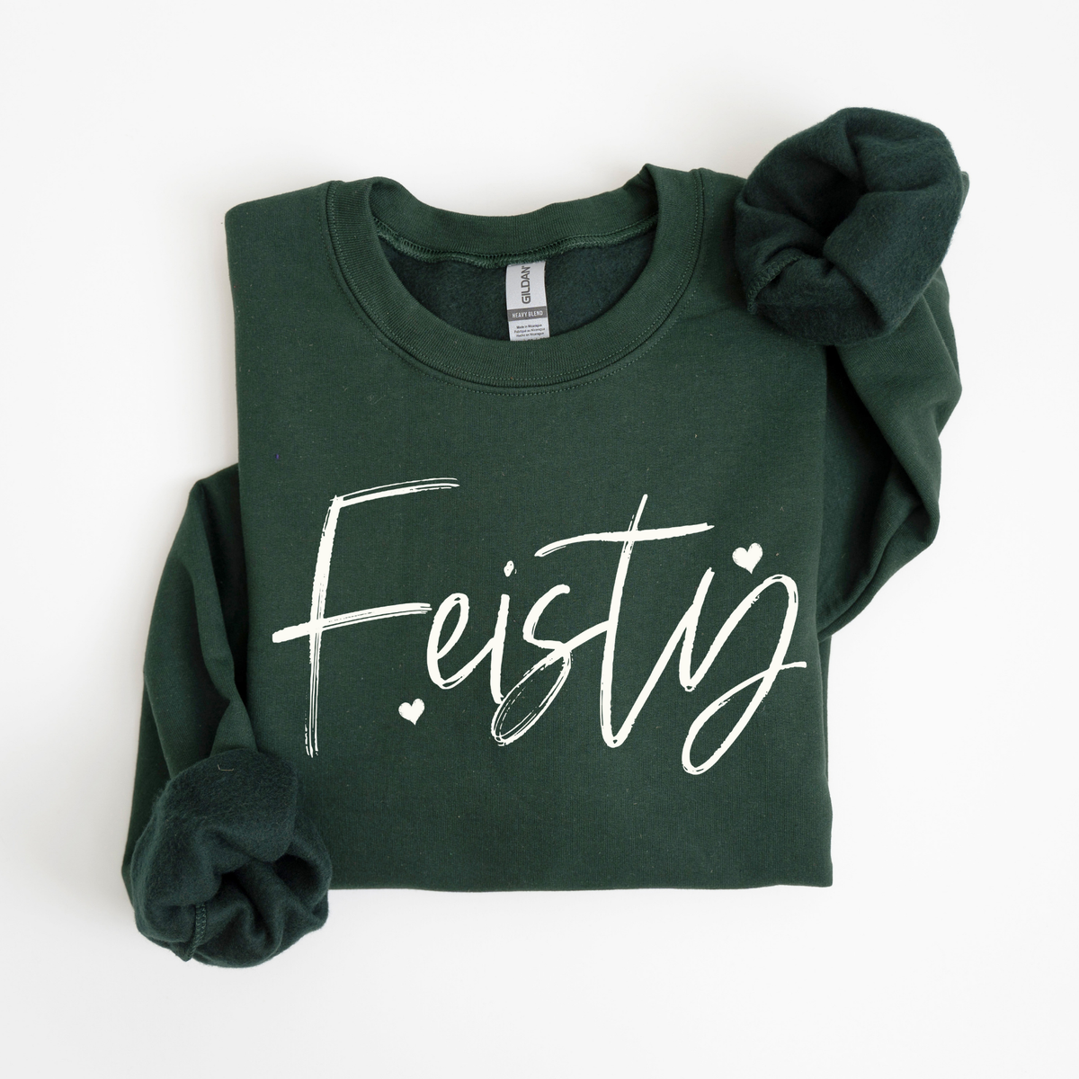 Feisty Sketched Script Hearts in Off-white Digital Design, PNG