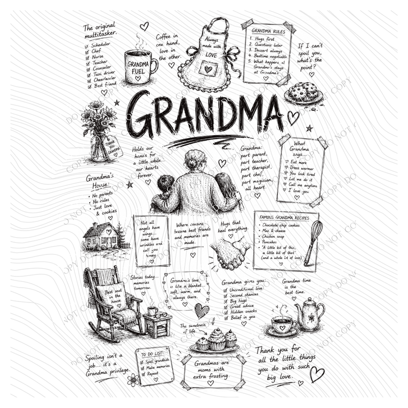 All about Grandma Sketch Digital Design, PNG