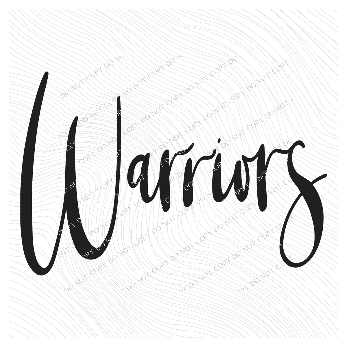 Warriors Script in Black Digital Download, PNG