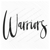 Warriors Script in Black Digital Download, PNG