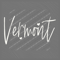 Vermont Sketched Script Hearts in Off-white Digital Design, PNG