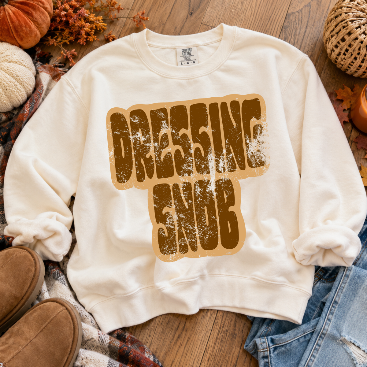 Dressing Snob Retro Shadow Brown Distressed Digital Design, PNG