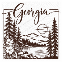 States Nature Scenery Silhouette (includes both brown & cream with purchase) Digital Design, PNG