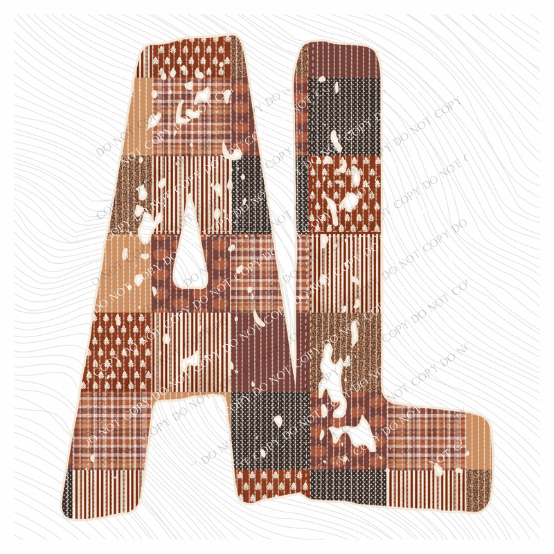 Alabama AL Autumn Pumpkins Quilted Distressed Digital Design in Browns, PNG