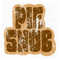 Pie Snob Retro Shadow Brown Distressed Digital Design, PNG