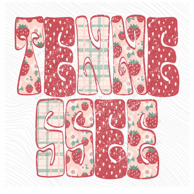 Tennessee Groovy Strawberry Patch Distressed Digital Design, PNG