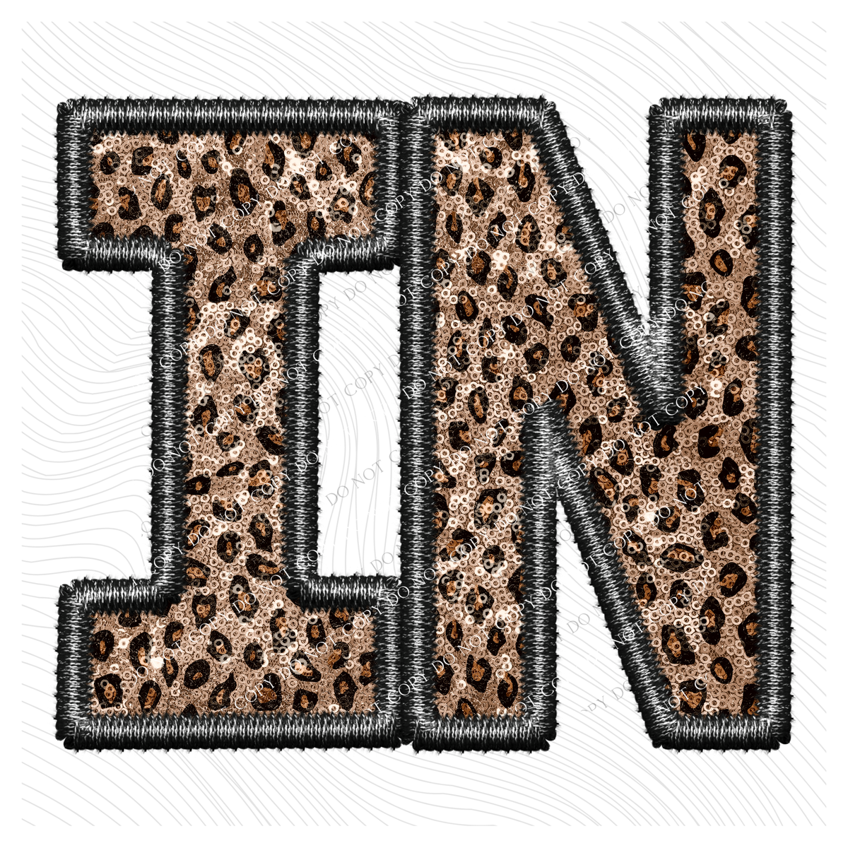 IN Indiana Embroidery Leopard Sequin with separate Home Sweet Home Script in Black,  Digital Design, PNG