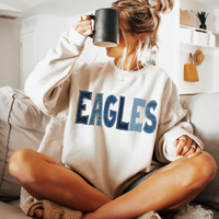 Eagles Denim Patch Stitched Digital Design, PNG