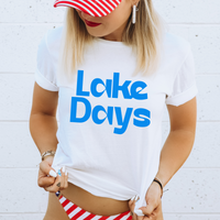Lake Days in Blue Digital Design, PNG