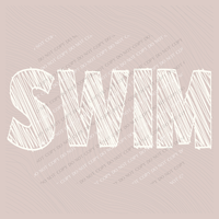 Swim Scribble in Cream White Digital Design, PNG