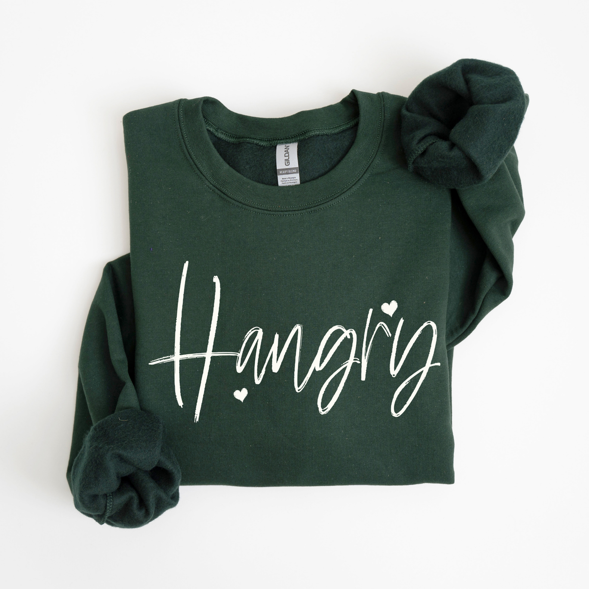 Hangry Sketched Script Hearts in Off-white Digital Design, PNG