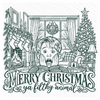 Merry Christmas Ya Filthy Animal Silhouette Digital Design, PNG