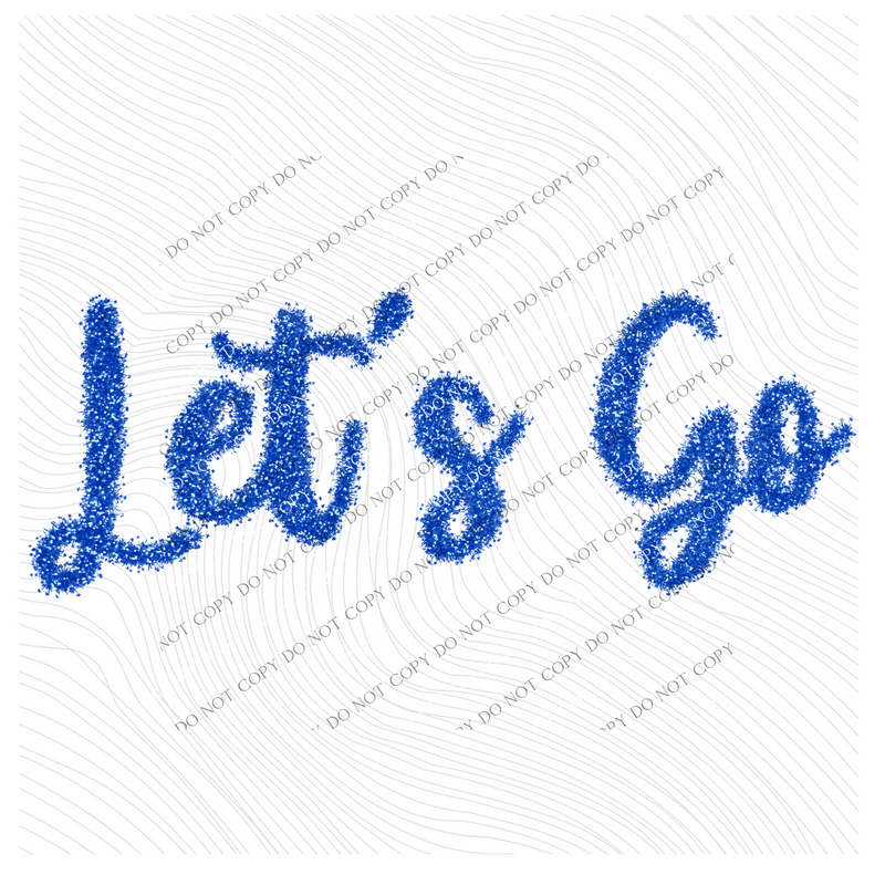 Let’s Go Tinsel Script Blue Digital Design, PNG